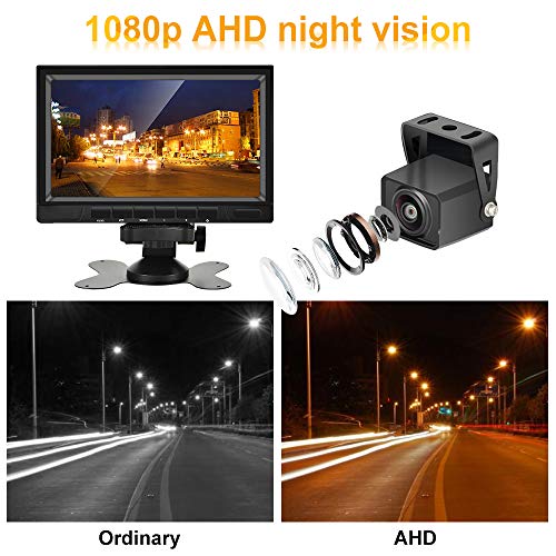 AHD Dual Backup Camera with 7'' 1080P DVR Monitor