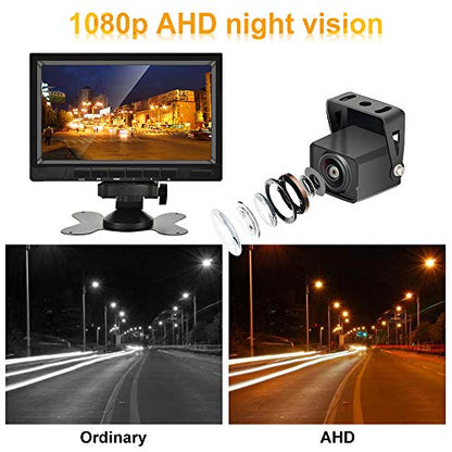 AHD Dual Backup Camera with 7'' 1080P DVR Monitor