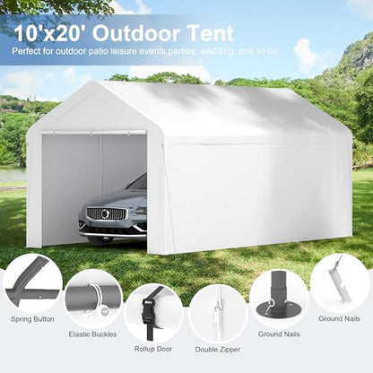 Carport 10‘ x 20’ Garage Car Canopy w