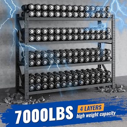 78.8" W Heavy Duty Garage Shelves 7000lbs Garage Metal Shelving Adjustable Storage Shelves for Industrial