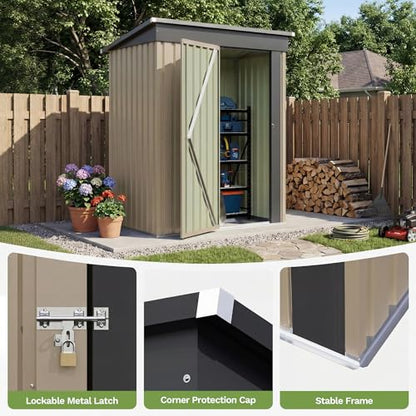 5x3 FT Outdoor Storage Shed with Floor Frame