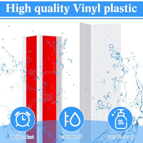10 Pcs 1-1/8 x 60 Inches Wall Corner Protector Guards with Self Adhesive, White Vinyl Corner Trim Molding Plastic for Wall Furniture Door Cabinet Table Edge, Avoid Scratching, Easy Install (10 Count)