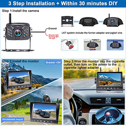 HD 1080P 7 inch RV Wireless Backup Camera