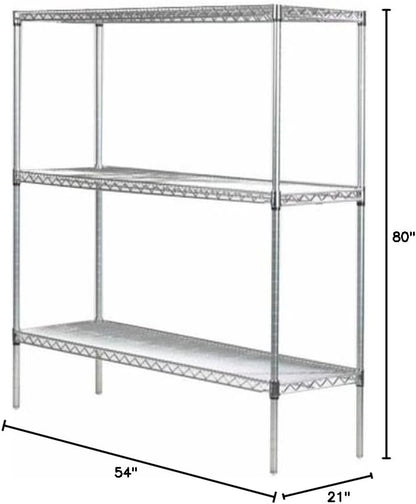 Omega 21" Deep x 54" Wide x 80" High 3 Tier Gray Starter Shelving Unit