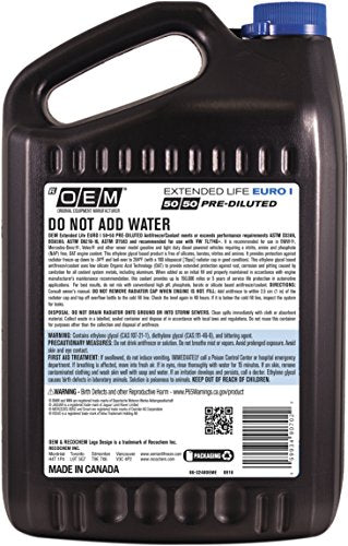 Recochem OEM European Vehicles Premium Antifreeze 50