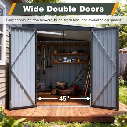 6x8 FT Metal Shed with Skylight