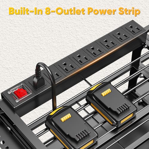 49.5" W Large Power Tool Organizer Wall Mount with Charging Station