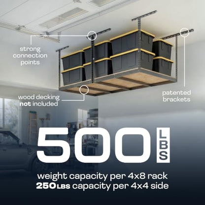 MonsterRax 4x8 Overhead Storage Rack Frame Kit