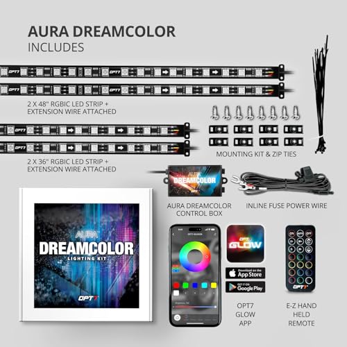 Aura DreamColor Underglow Chasing Light Kit with APP & Remote Control (4 Count)
