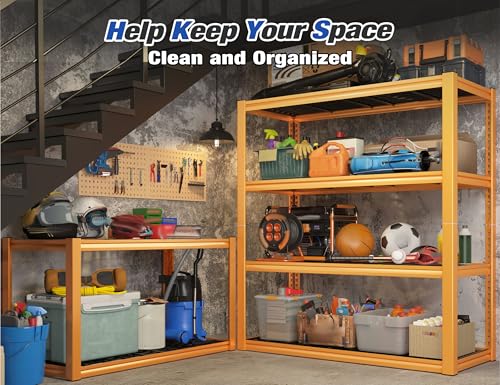 40" W Yellow Garage Shelving with Double (3 Count)
