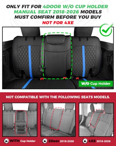 for Jeep Wrangler Leather Custom Car Seat Covers Full Set 4 Door