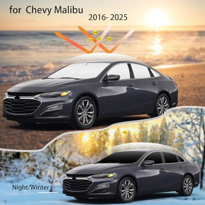 8pcs Thicken Sun Shades for Chevy Malibu 2016 (8 Count)