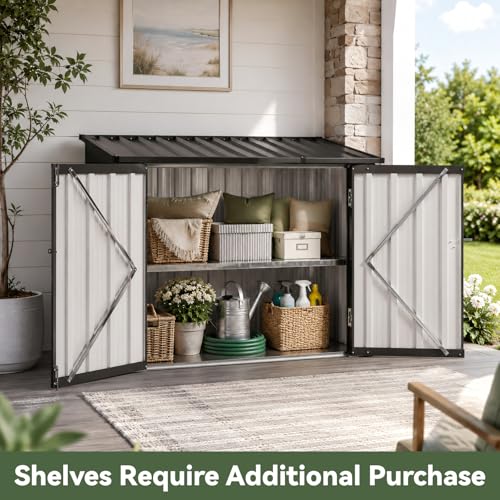 Outdoor Storage Cabinet 20 Cu.Ft Metal Storage Shed with Floor