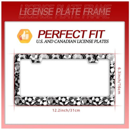 Soccer Ball License Plate Frame Stainless Steel Funny Sports License Holder