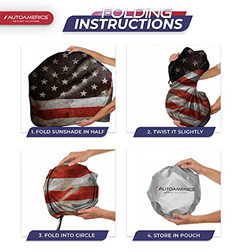 Truck Windshield Sun Shade with Storage Pouch & Anti