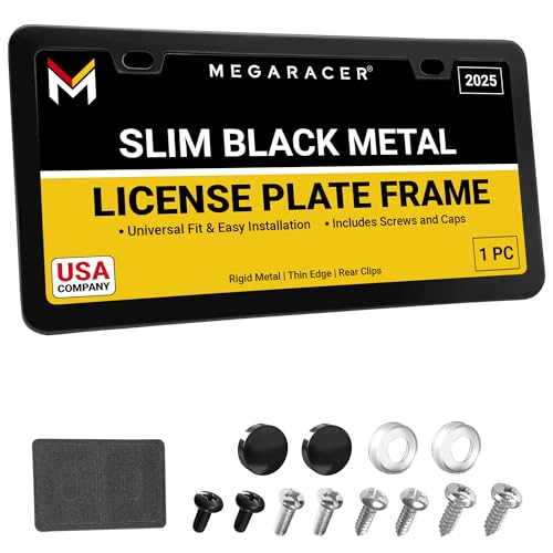 Premium Slim Matte Black License Plate Frame