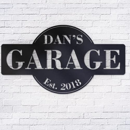 Personalized Metal Workshop Sign for Dad