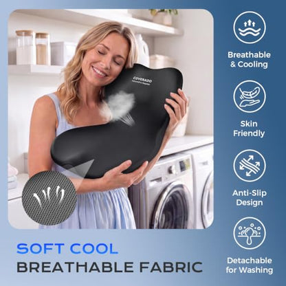 Car Seat Cushion and Lumbar Support Pillow One Piece