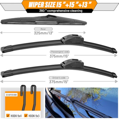 Windshield Wiper Blade Replacement for Jeep Wrangler JK 2007