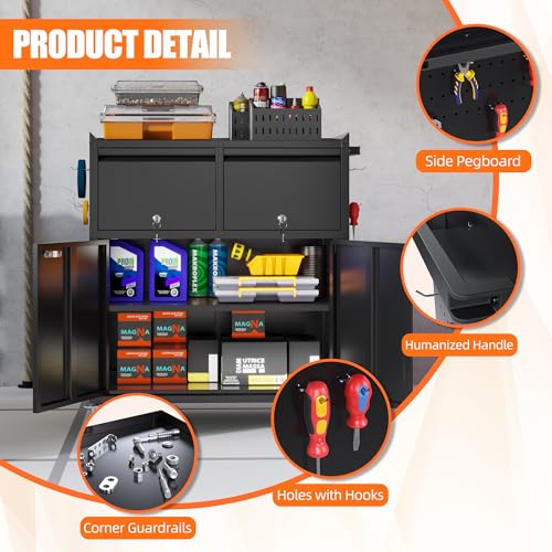 Metal Tool Cabinet with 2 Drawers