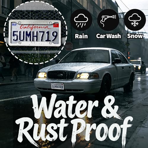 Premium Chrome License Plate Frames with 2 Anti