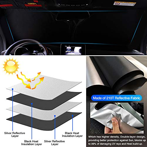 Windshield Sun Shade for Toyota RAV4 2013 2014 2015 2016 2017 2018 Window Accessories Shade Sun Protector Foldable Block UV Rays Keep Car Cooler