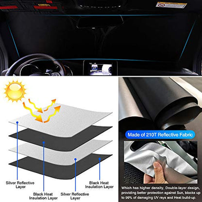 Windshield Sun Shade for Toyota RAV4 2013 2014 2015 2016 2017 2018 Window Accessories Shade Sun Protector Foldable Block UV Rays Keep Car Cooler