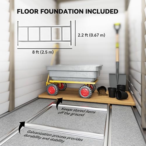 4.6' x 9' Steel Outdoor Storage Shed Waterproof Lean