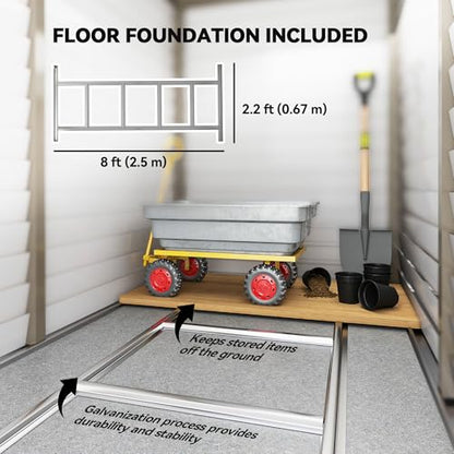 4.6' x 9' Steel Outdoor Storage Shed Waterproof Lean