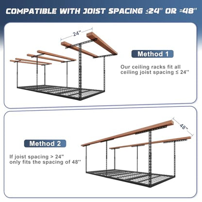 4X8FT Overhead Garage Storage Rack 750LBS Capacity