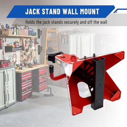 4 Packs Jack Stand Holder Wall Mount Organizer Bracket Rack Fits 4 & 5 & 6 Ton Jack Stands (4 Count)