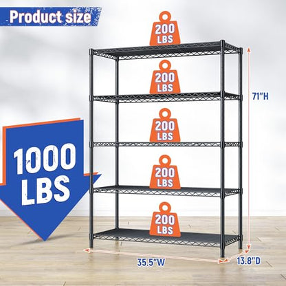 5 Tier Adjustable Storage Shelves