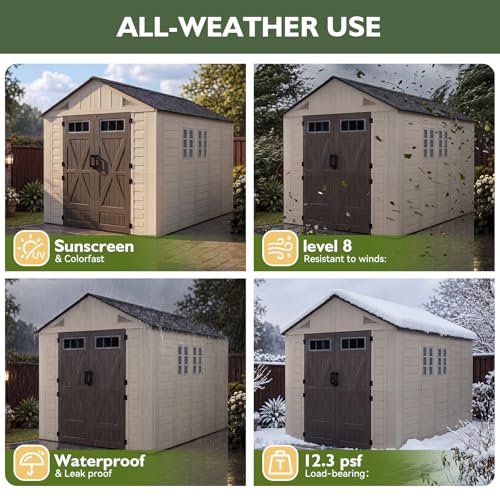 8x12 Ft Outdoor Storage Shed with Floor