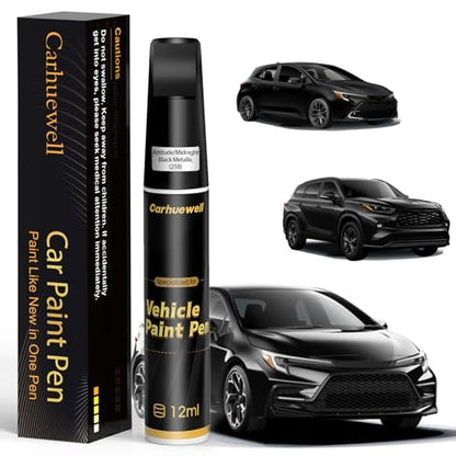 218 Attitude Midnight Black Metallic Touch Up Paint Compatible with Toyota