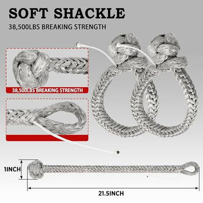 Nylon Kinetic Recovery Tow Rope Heavy Duty Offroad Snatch Strap for for Trucks SUV UTV ATV Tractor Car Jeep