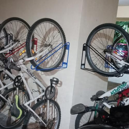 Bike Wall Mount Vertical Bike Hanger for Home Space Saving Rack Storage Mount for Garage or Home Bicycle Holder for Mountain Bikes Road Bikes Holds up to 77lbs Black (2 Count)