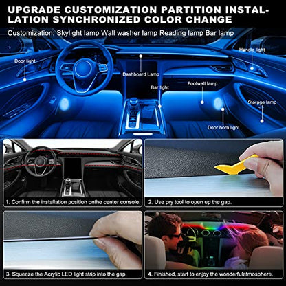 Acrylic Interior Car LED Strip Light with Wireless APP