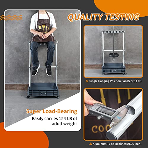 Broom mop holder cleaning supplies organizer janitorial carts on wheels housekeeping station storage tools for garage