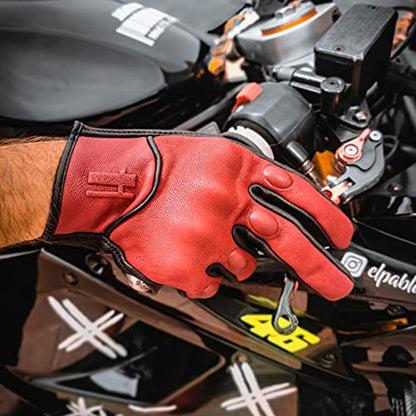 Mens Touchscreen Riding Gloves GM028US Oxblood Black M