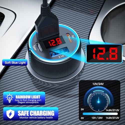 Car Charger USB C Fast Charging with 60W USB
