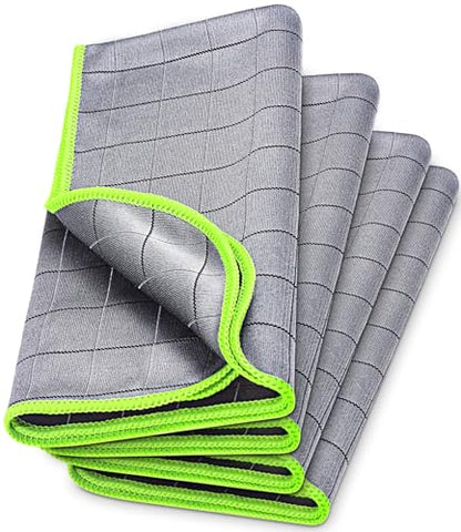 Carbon Microfiber Towels for Car Glass Window Polishing (4 Count)