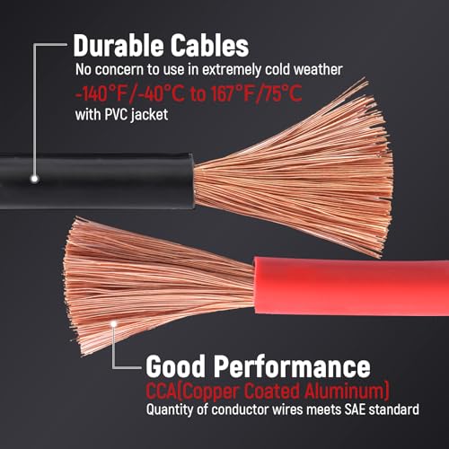 0 Gauge 30FT Jumper Cables Heavy Duty Booster