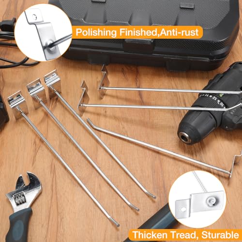 100 Pack Slatwall Hooks Silver Heavy Duty Slat Wall Hooks Metal Slatwall Accessories for Hanging Garage Retail Home Shop Display