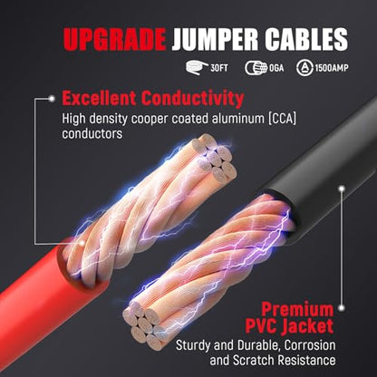 Extra Long Heavy Duty Quick Connect Jumper Cables
