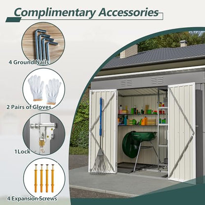 4'x8' Metal Shed Outdoor Storage Shed