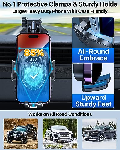 Car Phone Holder【2026 Upgraded 100+LBS Suction & Safety Cert】 Cell Phone Car Mount for Truck Heavy Duty Phone Holder for Dashboard