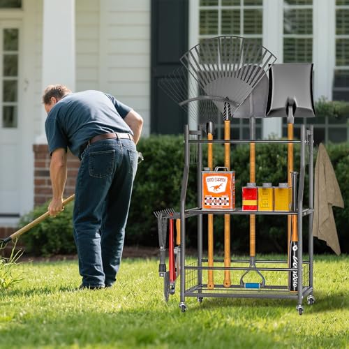 Garden Tool Organizer Yard Storage Stand for Garage w