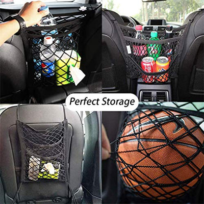 Dog Car Net Barrier with Mesh Organizer