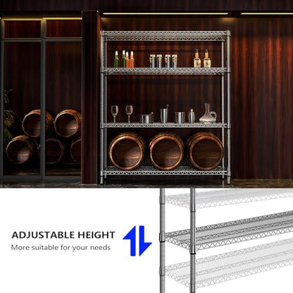 2800 LBS 59" W 4 Tier Storage Shelves Rack Metal Wire Shelving Unit (4 Count)