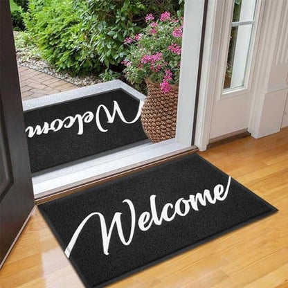 Door Mat 2 Pack Outside Inside Welcome Doormat 30"x17.5" Durable Floor Mat Non Slip Rug Ultra Absorb Mud Easy Clean Front Doormat for Garage